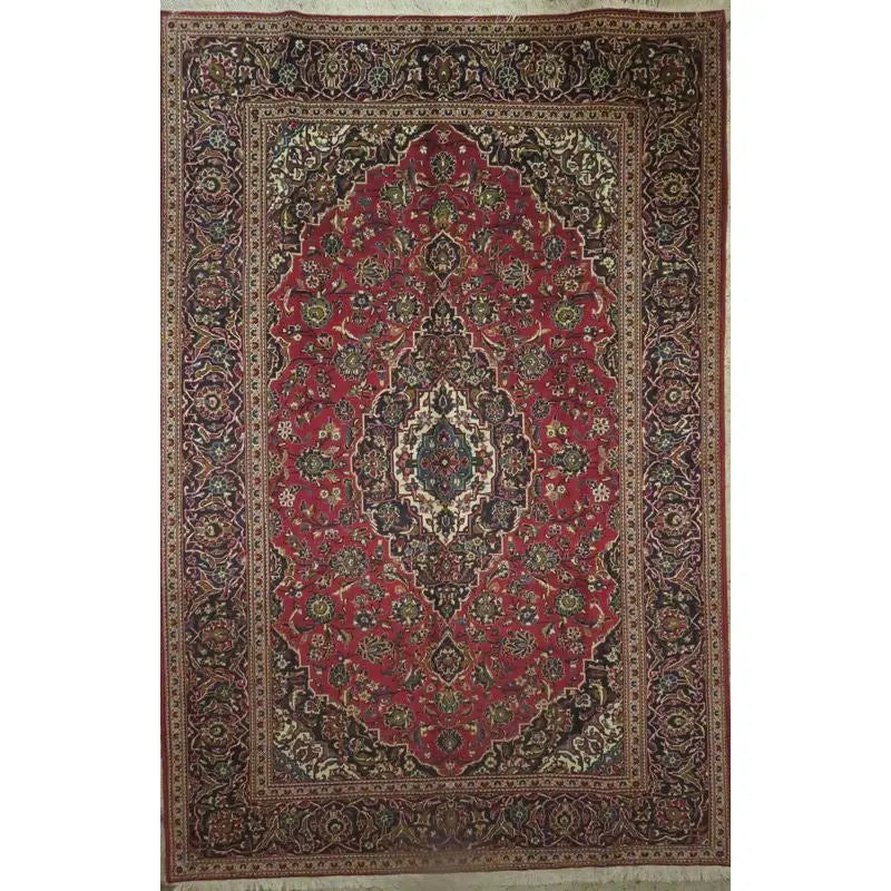 One Of The Kind Hand-Knotted Persian Wool Rug _ Luxurious Vintage Design, 11'5" X 8'3", Artisan Crafted
